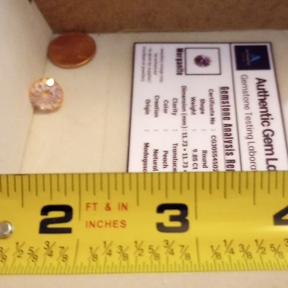 MORGANITE - 9.85 Carats - NATURAL, Genuine PEACH MORGANITE from MADAGASCAR - Picture 14 of 17